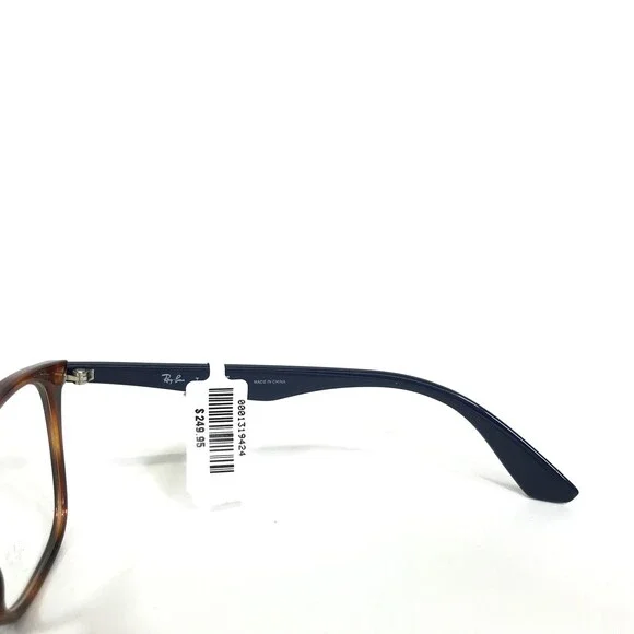 Ray-Ban Eyeglasses Frames RB7066 5585 Blue Brown Tortoise Square 52-17-140